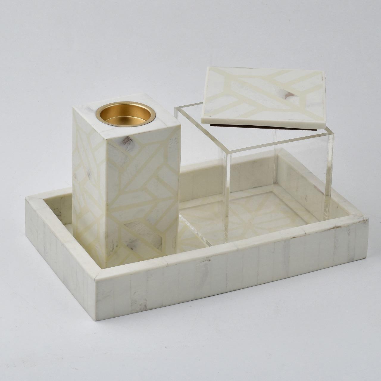 Minimalist White Bakhoor Burner Set