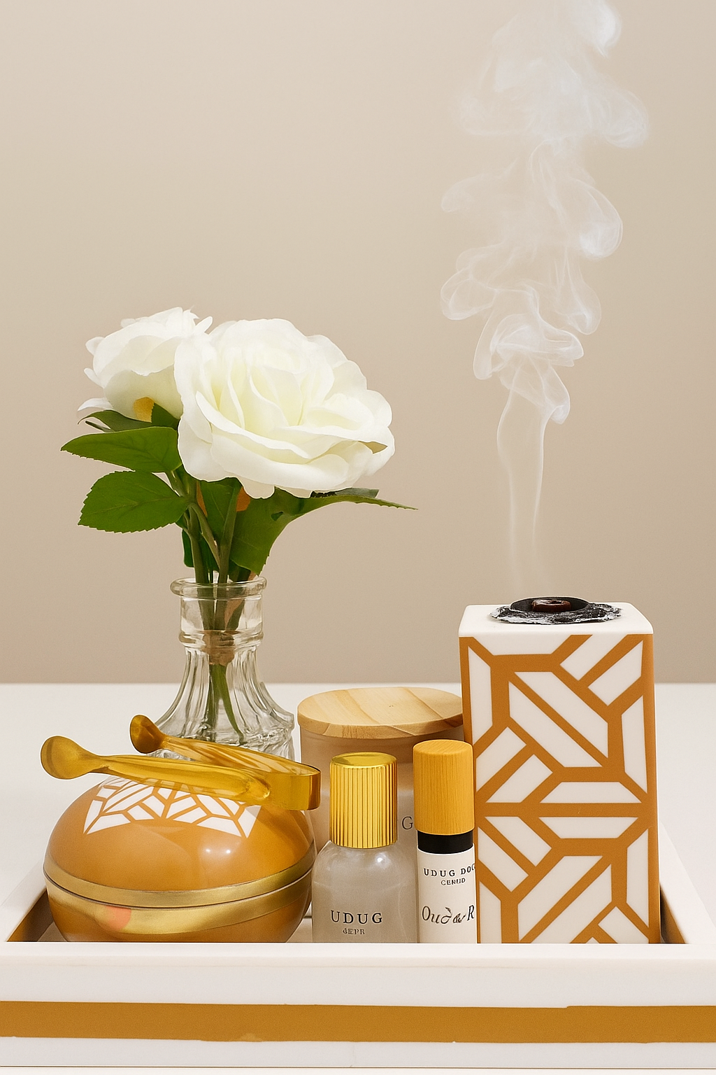 Geometric Luxury Bakhoor Burner Set