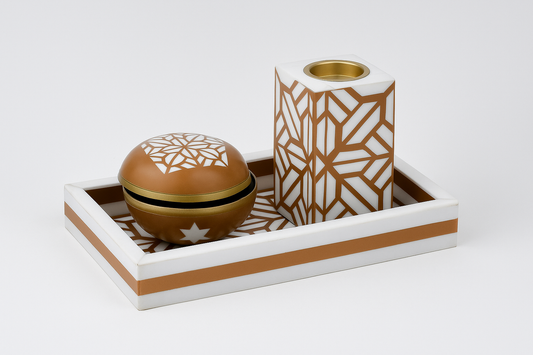 Geometric Luxury Bakhoor Burner Set